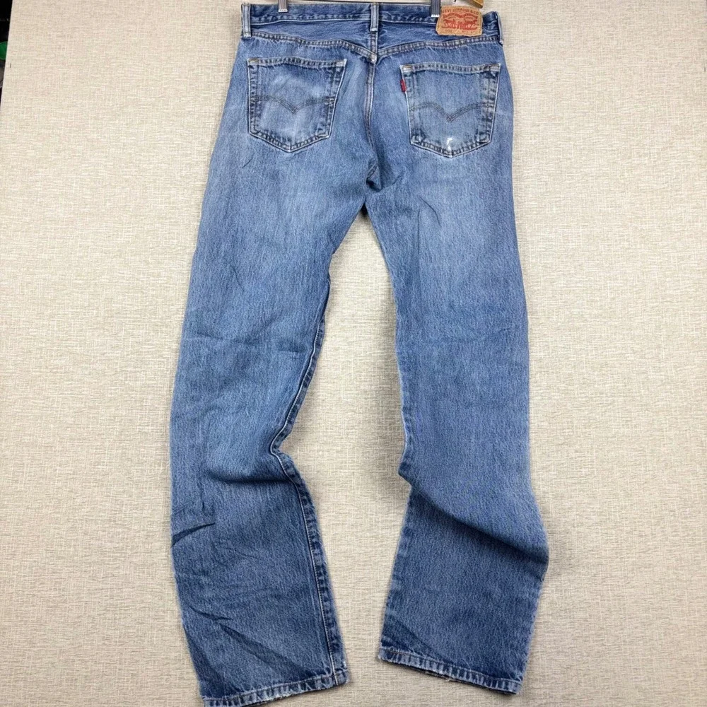 Vintage Levis 501 Mens 34x36 Original Fit Jeans Light Distress Grunge Denim